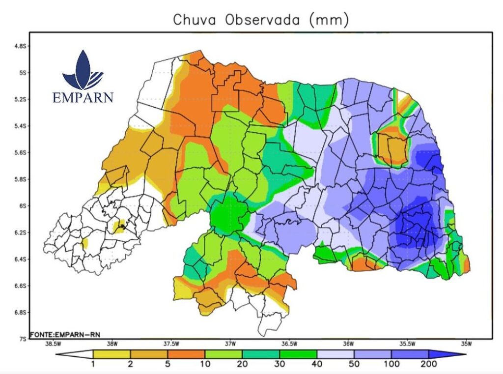 RN registra maiores acumulados de chuva no Brasil